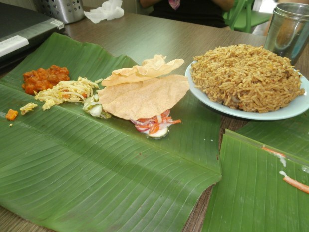 My Indian friend Steffi says that food tastes better eaten off of a banana leaf with your hands. After this lunch I have to agree with her.